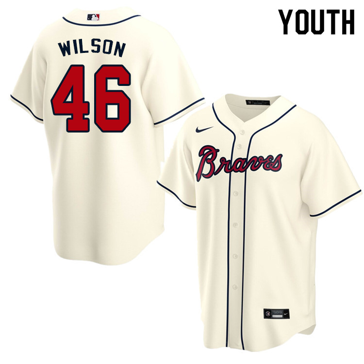 Nike Youth #46 Bryse Wilson Atlanta Braves Baseball Jerseys Sale-Cream